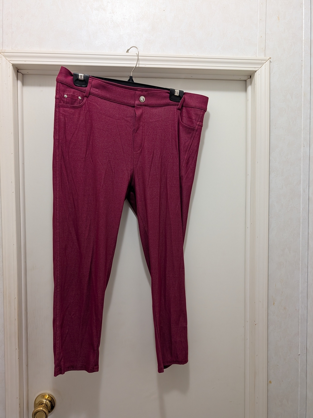 Yelete High-Rise Ponte Leggings - Berry Maroon